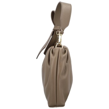 Dámská kožená kabelka do ruky taupe - Delami Vera Pelle Elena