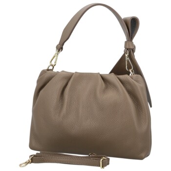 Dámská kožená kabelka do ruky taupe - Delami Vera Pelle Elena