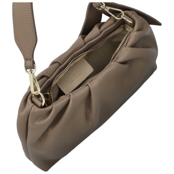 Dámská kožená kabelka do ruky taupe - Delami Vera Pelle Elena