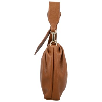 Dámská kožená kabelka do ruky koňaková - Delami Vera Pelle Elena