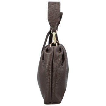 Dámská kožená kabelka do ruky tmavě hnědá - Delami Vera Pelle Elena