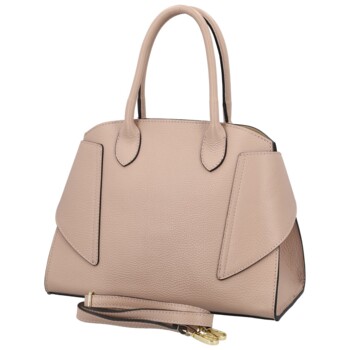 Dámská kožená kabelka do ruky růžová - Delami Vera Pelle Seia