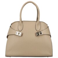 Dámská kožená kabelka do ruky béžová - Delami Vera Pelle Seia