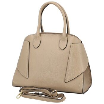 Dámská kožená kabelka do ruky béžová - Delami Vera Pelle Seia