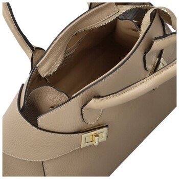 Dámská kožená kabelka do ruky béžová - Delami Vera Pelle Seia