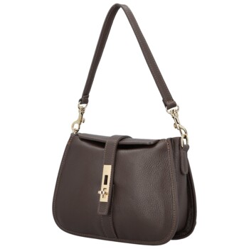 Dámská kabelka na rameno tmavě hnědá - Delami Vera Pelle Heloise