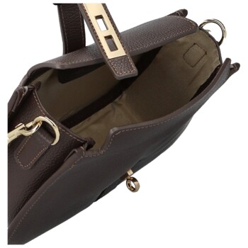 Dámská kabelka na rameno tmavě hnědá - Delami Vera Pelle Heloise