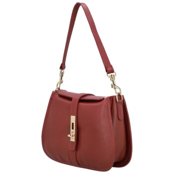 Dámská kabelka na rameno tmavě červená - Delami Vera Pelle Heloise