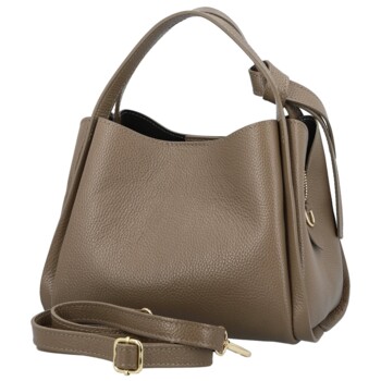 Dámská kožená kabelka do ruky taupe - Delami Vera Pelle Mija