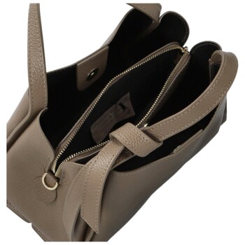 Dámská kožená kabelka do ruky taupe - Delami Vera Pelle Mija