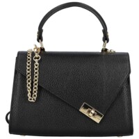 Dámská kožená kabelka do ruky černá - Delami Vera Pelle Melania