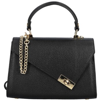 Dámská kožená kabelka do ruky černá - Delami Vera Pelle Melania