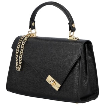 Dámská kožená kabelka do ruky černá - Delami Vera Pelle Melania