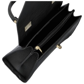 Dámská kožená kabelka do ruky černá - Delami Vera Pelle Melania