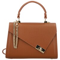 Dámská kožená kabelka do ruky koňaková - Delami Vera Pelle Melania