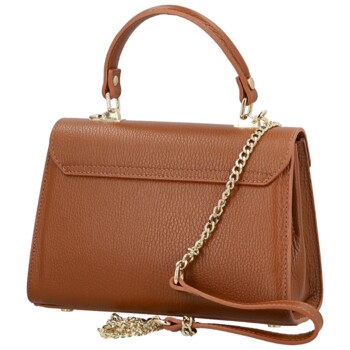 Dámská kožená kabelka do ruky koňaková - Delami Vera Pelle Melania