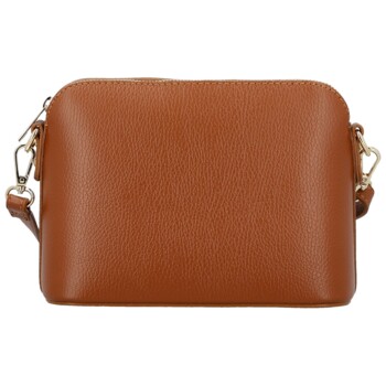 Dámská kožená crossbody kabelka koňaková - Delami Vera Pelle Gosslin