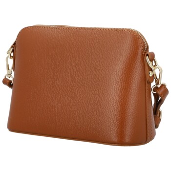 Dámská kožená crossbody kabelka koňaková - Delami Vera Pelle Gosslin