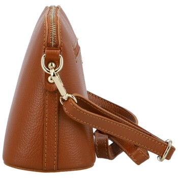 Dámská kožená crossbody kabelka koňaková - Delami Vera Pelle Gosslin