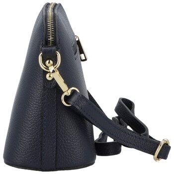 Dámská kožená crossbody kabelka tmavě modrá - Delami Vera Pelle Gosslin