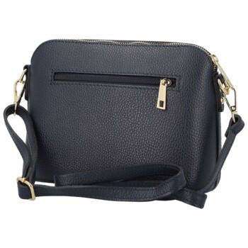 Dámská kožená crossbody kabelka tmavě modrá - Delami Vera Pelle Gosslin