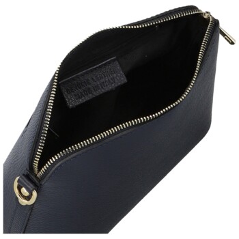 Dámská kožená crossbody kabelka tmavě modrá - Delami Vera Pelle Gosslin