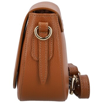 Dámská kožená crossbody kabelka koňaková - Delami Vera Pelle Olli