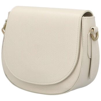 Dámská kožená crossbody kabelka krémová - Delami Vera Pelle Olli