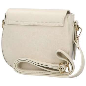 Dámská kožená crossbody kabelka krémová - Delami Vera Pelle Olli