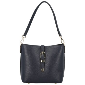 Dámská kožená kabelka na rameno tmavě modrá - Delami Vera Pelle Antoanet