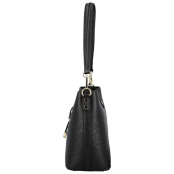 Dámská kožená kabelka na rameno černá - Delami Vera Pelle Antoanet