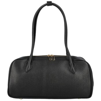 Dámská kožená kabelka na rameno černá - Delami Vera Pelle Reece