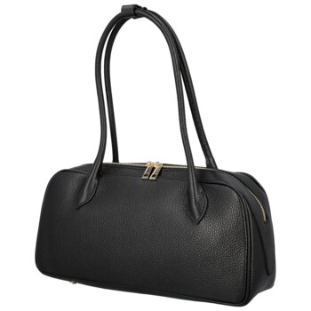 Dámská kožená kabelka na rameno černá - Delami Vera Pelle Reece