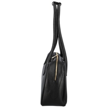 Dámská kožená kabelka na rameno černá - Delami Vera Pelle Reece