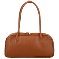 Dámská kožená kabelka na rameno koňaková - Delami Vera Pelle Reece