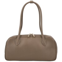 Dámská kožená kabelka na rameno taupe - Delami Vera Pelle Reece