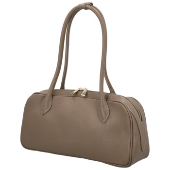 Dámská kožená kabelka na rameno taupe - Delami Vera Pelle Reece