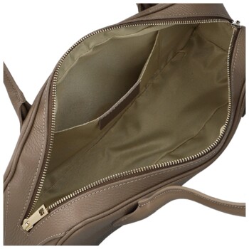 Dámská kožená kabelka na rameno taupe - Delami Vera Pelle Reece