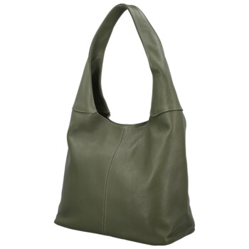 Dámská kožená kabelka přes rameno tmavě zelená - Delami Vera Pelle SkyFull
