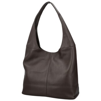 Dámská kožená kabelka přes rameno tmavě hnědá - Delami Vera Pelle SkyFull
