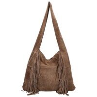 Dámská kožená kabelka přes rameno taupe - Delami Vera Pelle Katina