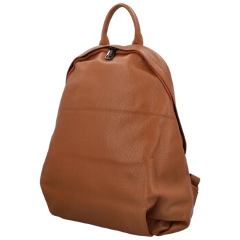 Dámský kožený batoh koňakový - Delami Vera Pelle Ricardo