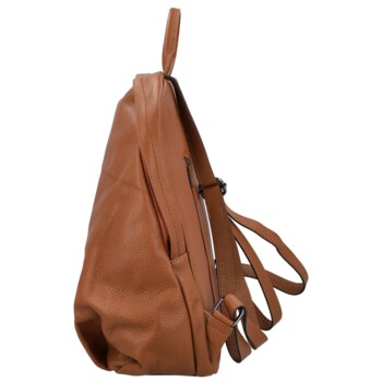Dámský kožený batoh koňakový - Delami Vera Pelle Ricardo
