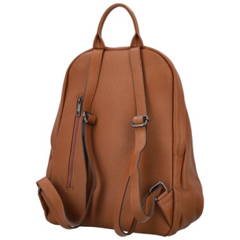 Dámský kožený batoh koňakový - Delami Vera Pelle Ricardo