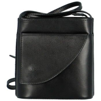 Dámská kožená crossbody kabelka černá - Delami Iraida