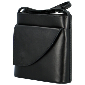 Dámská kožená crossbody kabelka černá - Delami Iraida