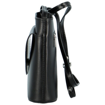 Dámská kožená crossbody kabelka černá - Delami Iraida