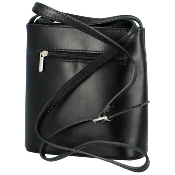 Dámská kožená crossbody kabelka černá - Delami Iraida