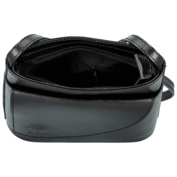 Dámská kožená crossbody kabelka černá - Delami Iraida