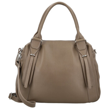 Dámská kožená kabelka na rameno taupe - Delami Vera Pelle Tirza